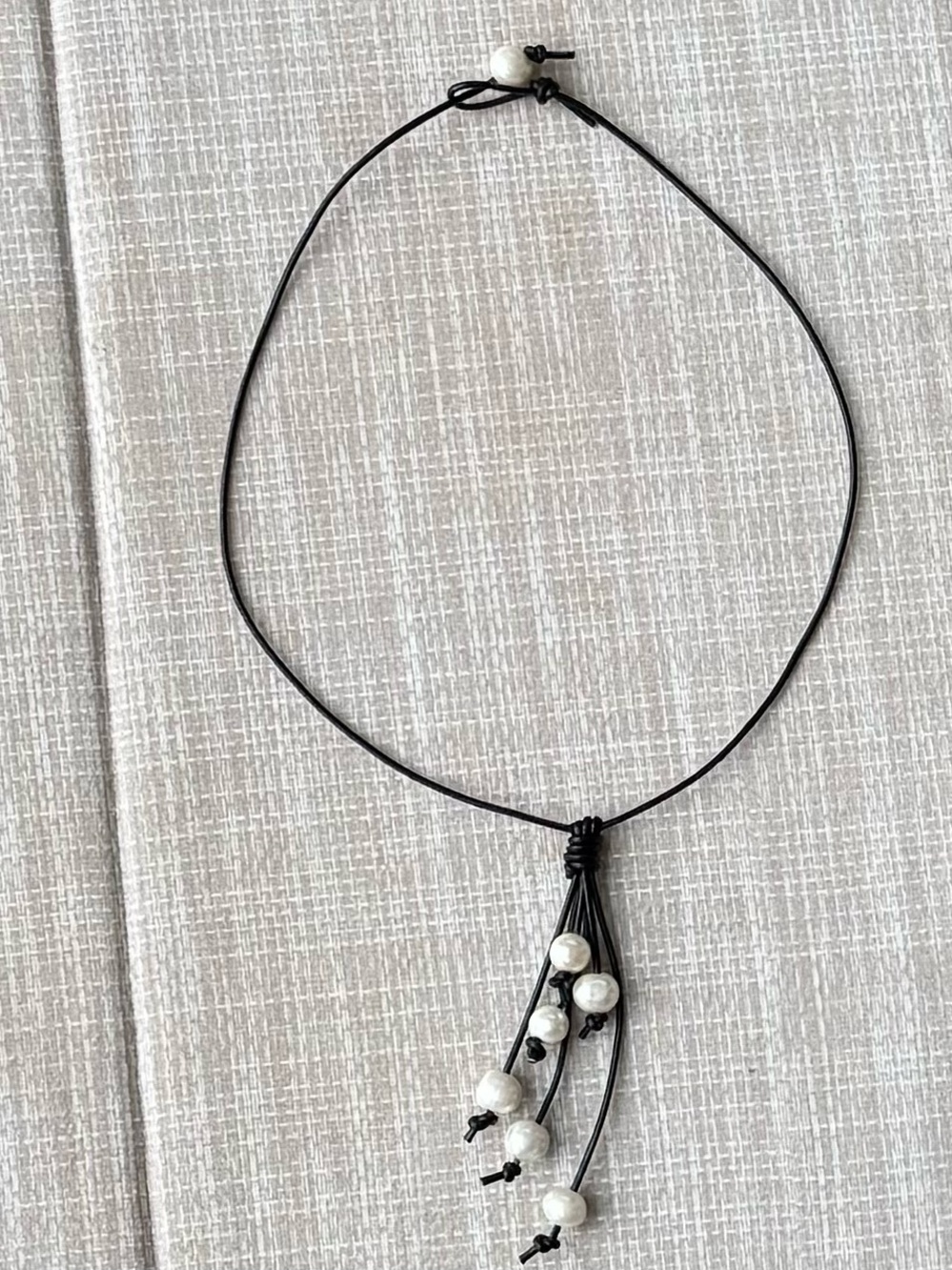 NWOT Polo Ralph Lauren Leather and Pearl Necklace